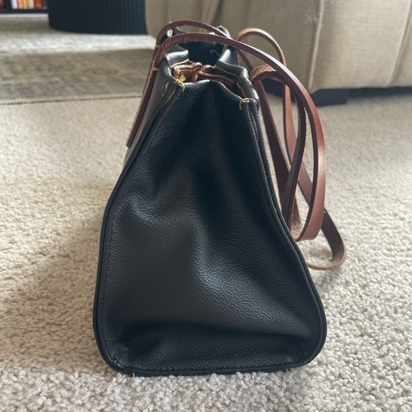 Dooney & Bourke Black and Brown Satchel Purse - Picture 3 of 9